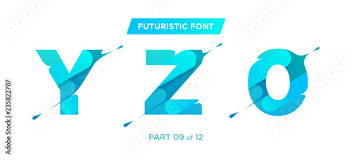 Vector Clean, Stylish Typeface with Patterned Letters. Perfect for Monogram Logo Design. Beautiful Font for Title and Headline. Trendy Glitch Style with Liquid Flow Effect. Modern Futuristic Typeset.