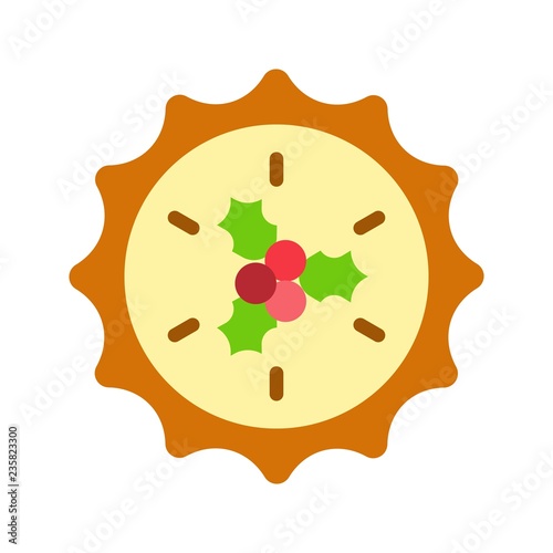 pie and mistletoe, christmas food icon set filled design