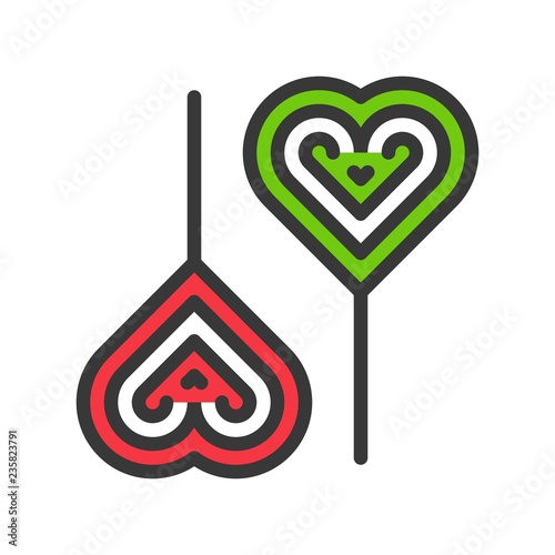 candy sweets lollipop in xmas theme icon  editable outline