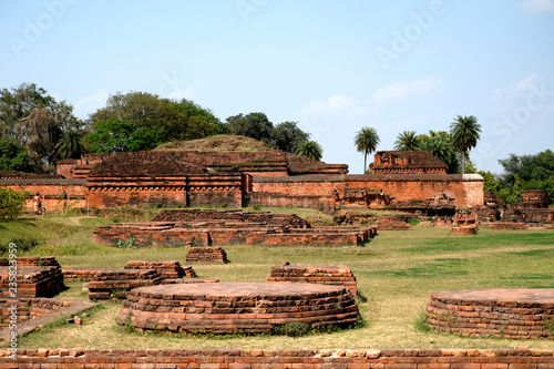 The brick hallways of Nalanda University in India was the first international residential school of learning photo