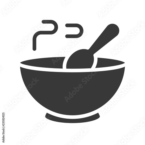 hot soup with spoon and bowl icon