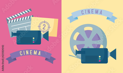 set icons of cinema film