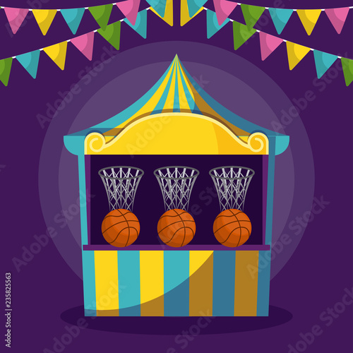 circus tent of games and garlands