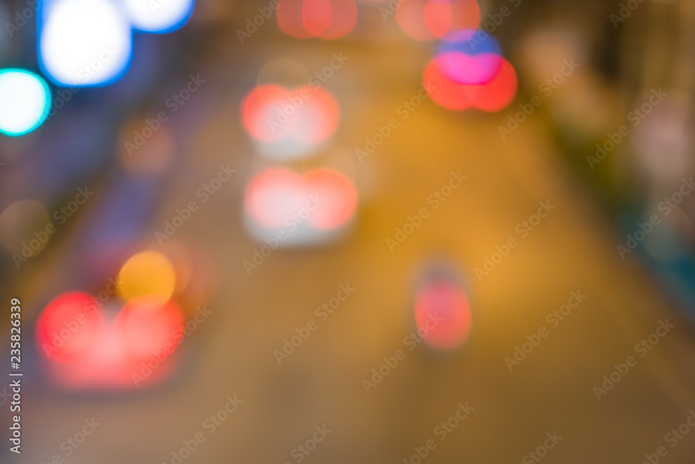 Abstrast Blurred background of taillight on the road at night