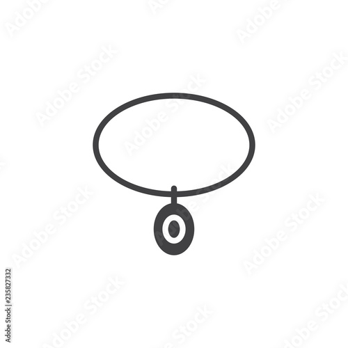 Necklace with pendant vector icon. filled flat sign for mobile concept and web design. Female Jewelry accessory simple solid icon. Symbol, logo illustration. Pixel perfect vector graphics
