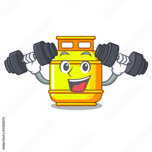 Fitness flammable gas tank on cartoon the