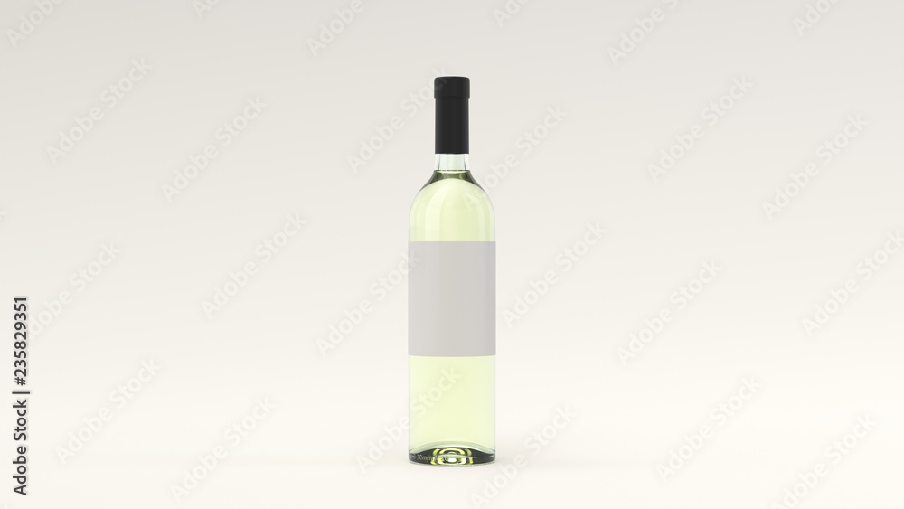 Mockup for bottle of white wine with blank label Mockup for bottle of white wine with blank label