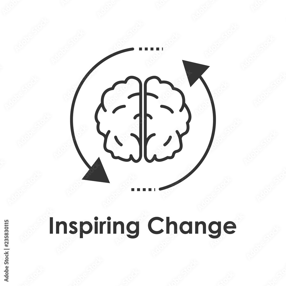 brain, arrow, inspiring change icon with name brain, arrow, inspiring change icon with name