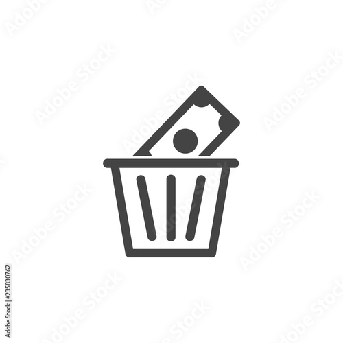 trash box, dollar, usd icon. Element of business plannin icon. Glyph icon for website design and development, app development. Premium icon