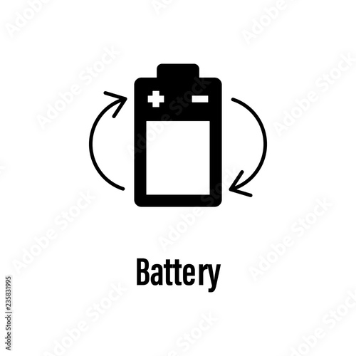 Battery icon with description. Element of energy saving icon for mobile concept and web apps. Detailed Battery icon can be used for web and mobile