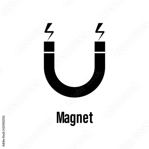 Magnet icon with description. Element of energy saving icon for mobile concept and web apps. Detailed Magnet icon can be used for web and mobile photo
