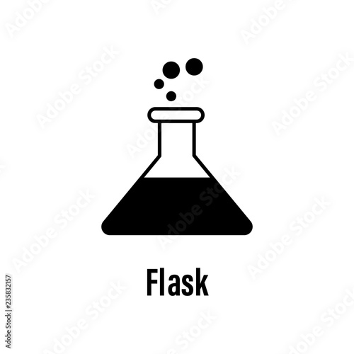 Flask icon with description. Element of energy saving icon for mobile concept and web apps. Detailed Flask icon can be used for web and mobile