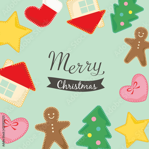 Background Illustration of felt's Christmas decoration