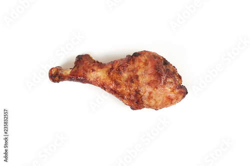 roasted turkey leg isolated on white background.