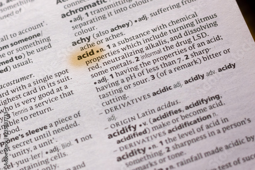 The word or phrase Acid in a dictionary.