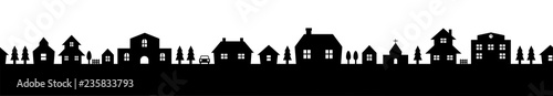 cityscape silhouette illustration (seamless)
