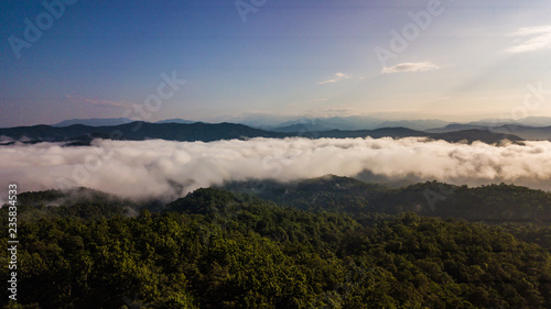 High angle view of landscape    Mountain in  Nan province Thailand