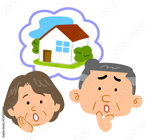 住宅について悩む中高年の夫婦　相談　顔　表情
