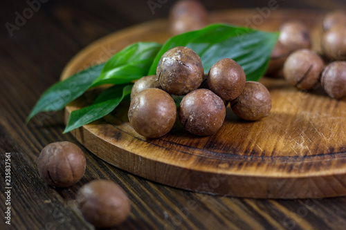 Fresh and ripe macadamiya n...