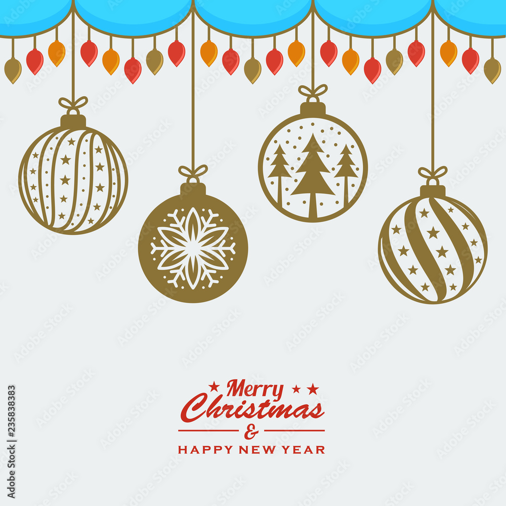 merry christmas background with baubles decoration seamless pattern vector illustration