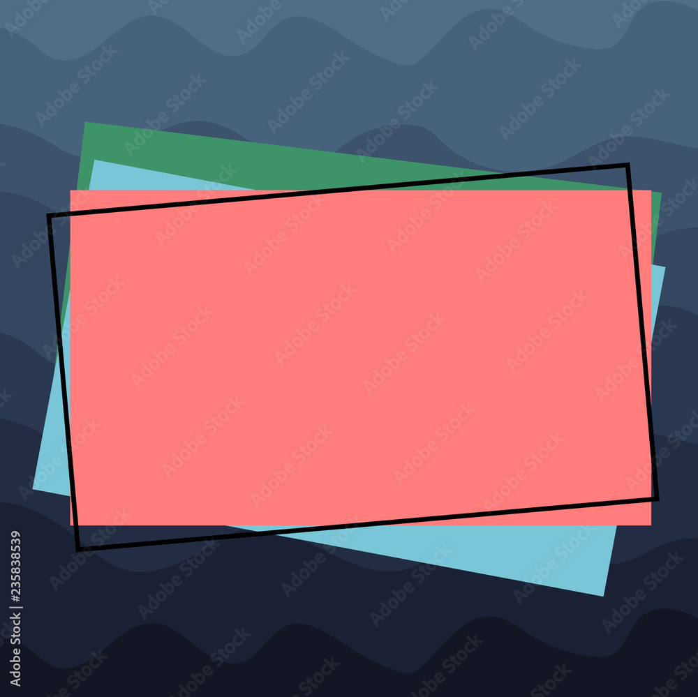 Obraz premium Design business Empty copy space text for Ad website promotion isolated Banner template. Pile of Blank Rectangular Outlined Different Color Construction Paper