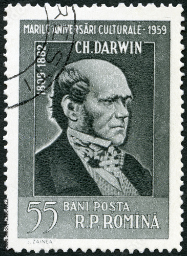 ROMANIA - 1959: shows portrait Charles Darwin (1809-1882), series Portraits