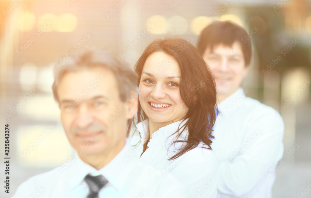 in full growth. portrait of confident business team in the office. in full growth. portrait of confident business team in the office.