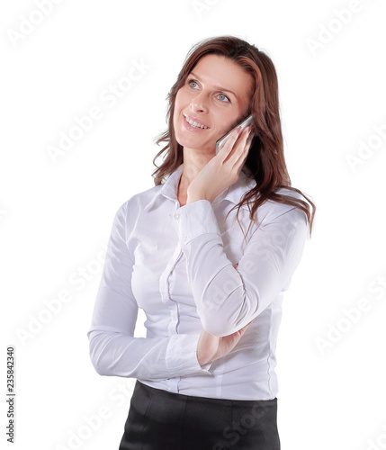 woman consultant talking on a mobile phone.