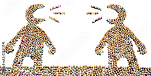 Cartoon Crowd Figures, Argument