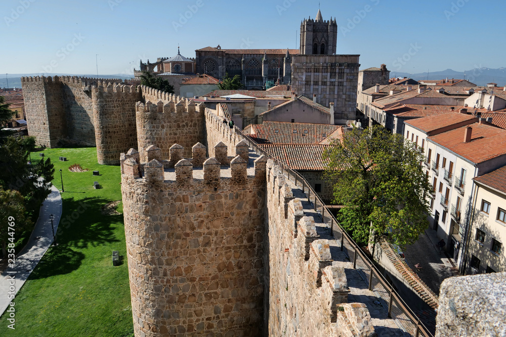 Medieval Avila castle protective wall