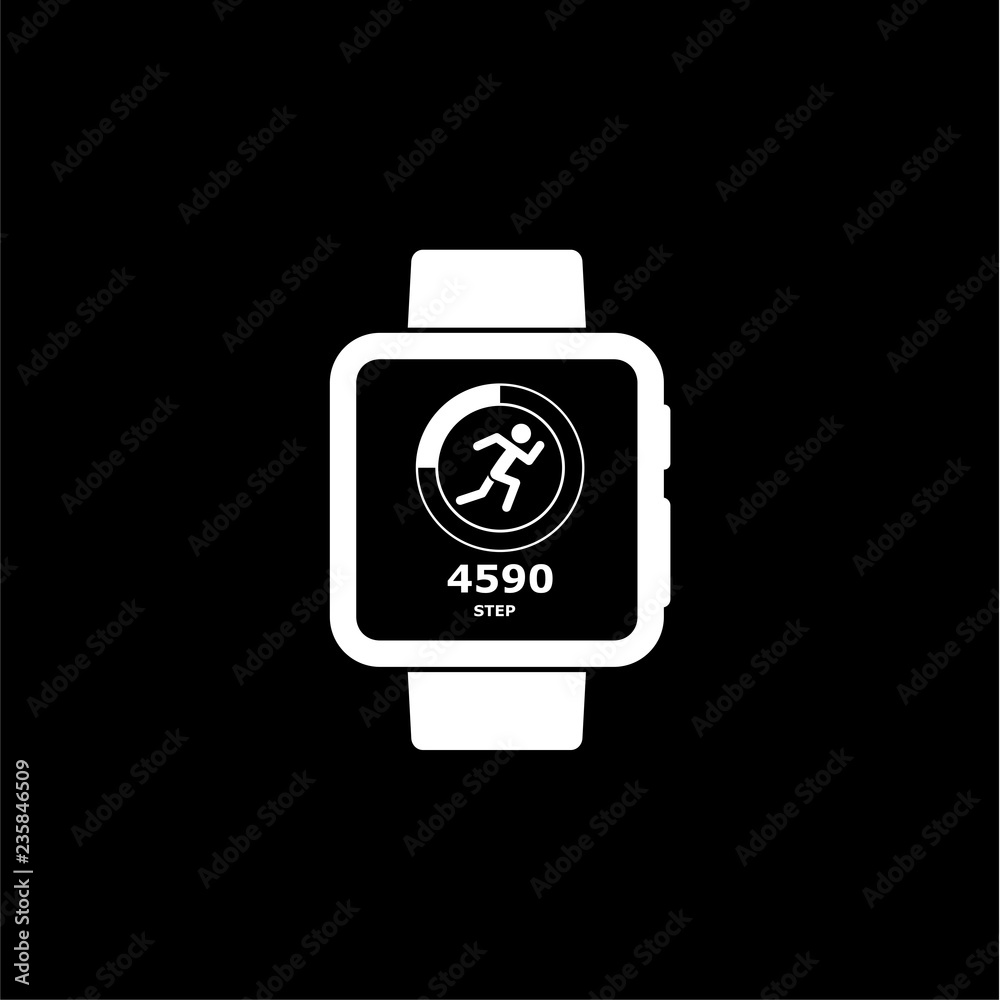 Fitness tracking app icon or logo on dark background Fitness tracking app icon or logo on dark background