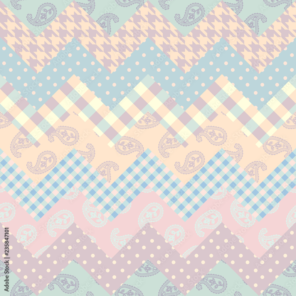Patchwork textile pattern. Seamless quilting design background. Patchwork textile pattern. Seamless quilting design background.