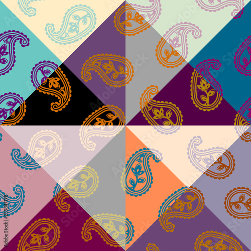 Patchwork textile pattern. Seamless quilting design background.