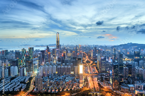 City skyline in Shenzhen at night