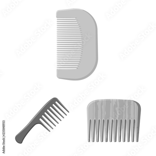 Vector design of brush and hair logo. Collection of brush and hairbrush vector icon for stock.