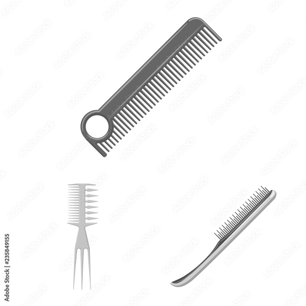 Isolated object of brush and hair logo. Set of brush and hairbrush vector icon for stock. Isolated object of brush and hair logo. Set of brush and hairbrush vector icon for stock.
