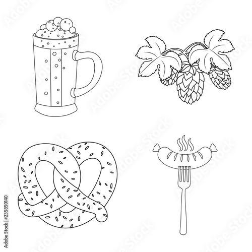 Isolated object of pub and bar logo. Set of pub and interior stock symbol for web.