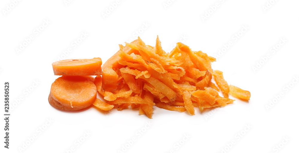 Carrot slices isolated on white background Carrot slices isolated on white background