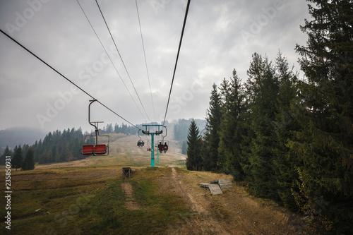 Ski lift in the Carpathians