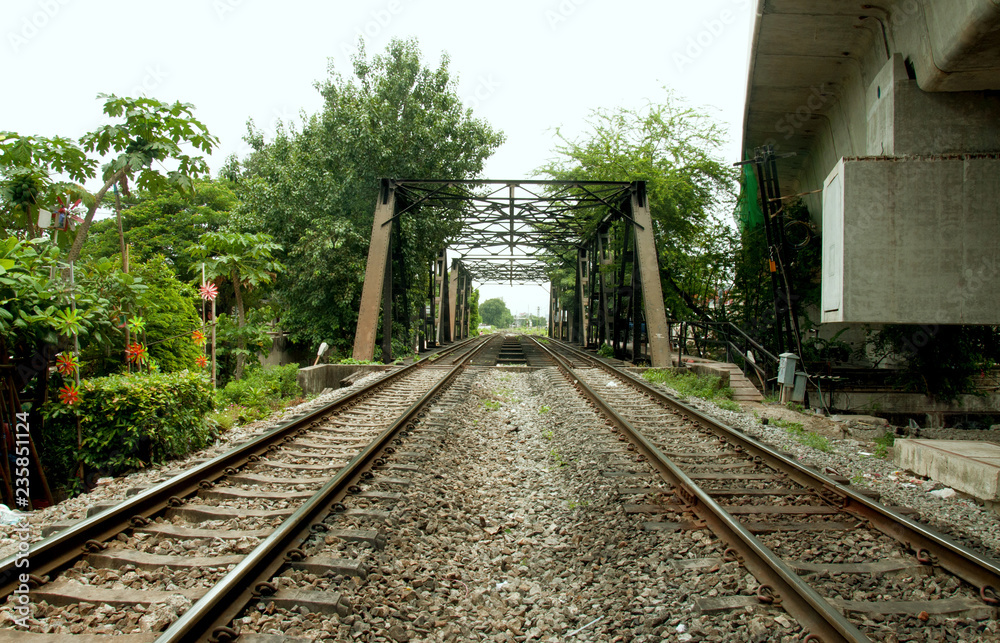 Fototapeta premium Railroad on the Iron Bridge