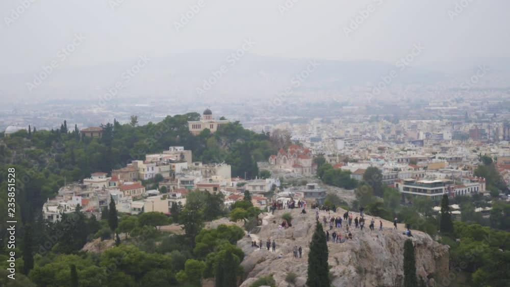 Aerial view on Areopagus Hill and Athens National Observatory. Aerial view on Areopagus Hill and Athens National Observatory.