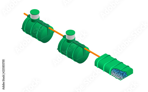 septic tank model with an isometry