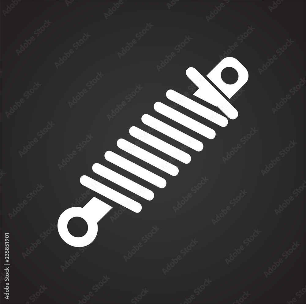 Car coil spring suspension icon on black background for graphic and web design, Modern simple vector sign. Internet concept. Trendy symbol for website design web button or mobile app. Car coil spring suspension icon on black background for graphic and web design, Modern simple vector sign. Internet concept. Trendy symbol for website design web button or mobile app.