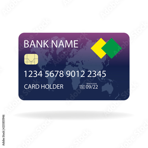 Plastic Credit card,isolated on white background