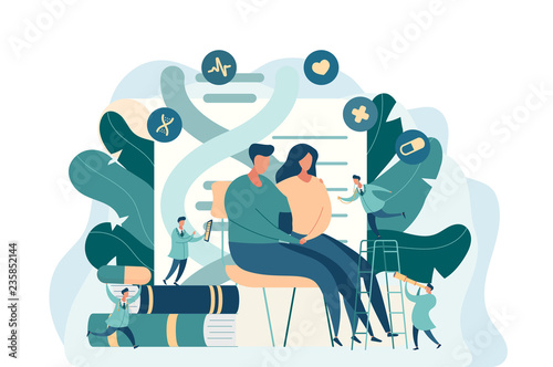 Young couple sitting at the doctor's office