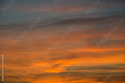 Sky and clouds highlighted after sunset - background