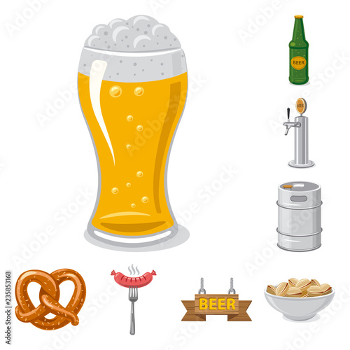 Vector design of pub and bar icon. Set of pub and interior stock vector illustration.