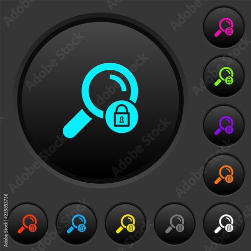 Search locked dark push buttons with color icons