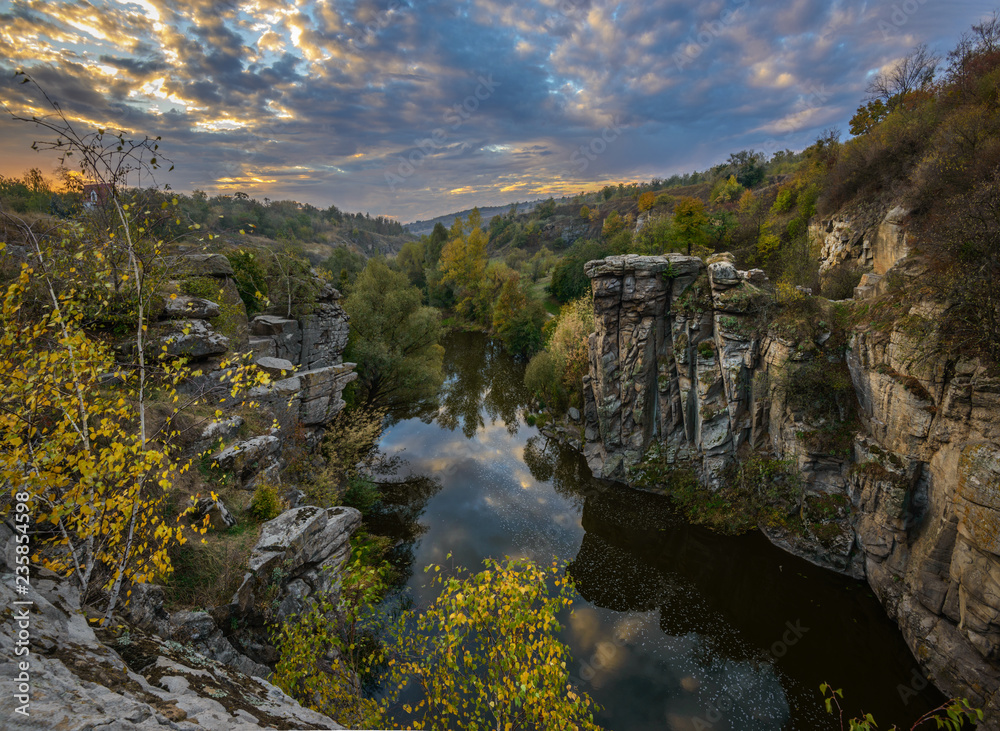 Canyon with autumn trees