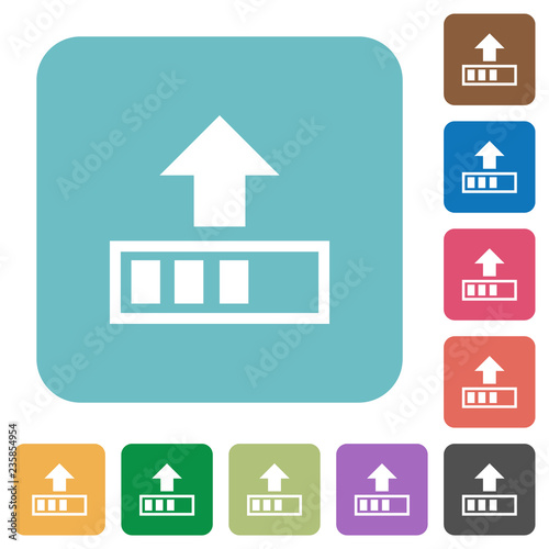 Upload in progress rounded square flat icons